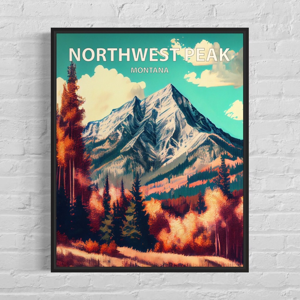 Northwest Peak Montana Art Print Northwest Peak Wall Art Painting Northwest