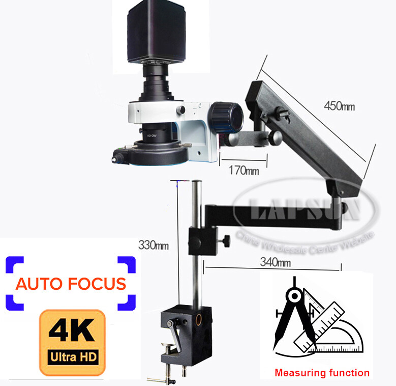 Auto Focus Focal 4K 60FPS IMX334 HDMI USB WIFI Industry Microscope Camera Stand