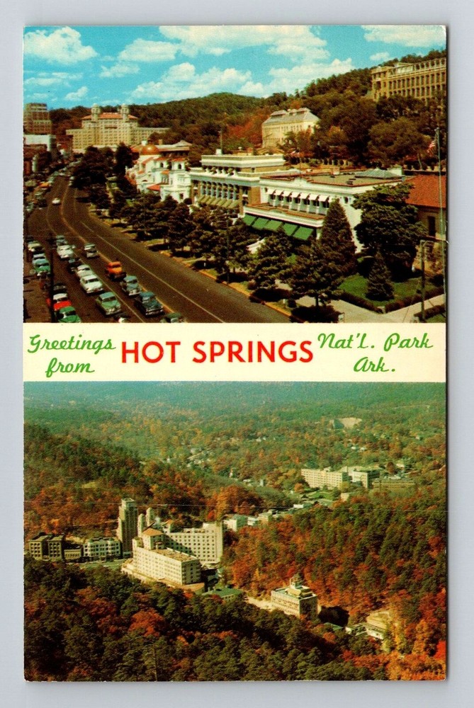 Hot Springs National Park AR-Arkansas, Bath House Row, Vintage Postcard