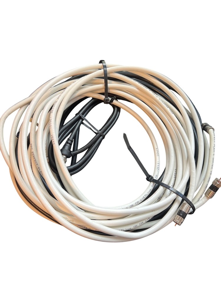 Bulk Coaxial Cables with F-Type Connectors in Assorted Black & White Lengths
