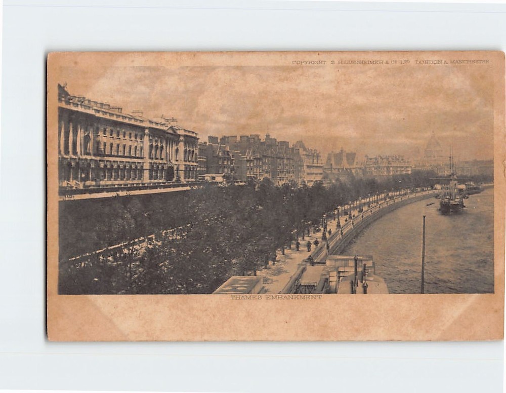 Postcard Thames Embankment London England