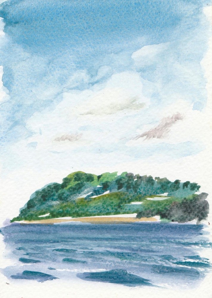Greece landscape Original painting Postcard. Unposted, by John Charles Thompson