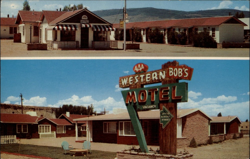 Kremmling Colorado Bob's Western Motel two views ~ unused postcard sku859