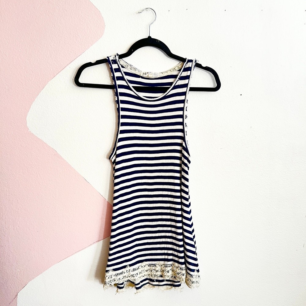 Striped Distressed Lace Tank Top Fairy Grunge Y2K Punk Indie Sleaze Medium