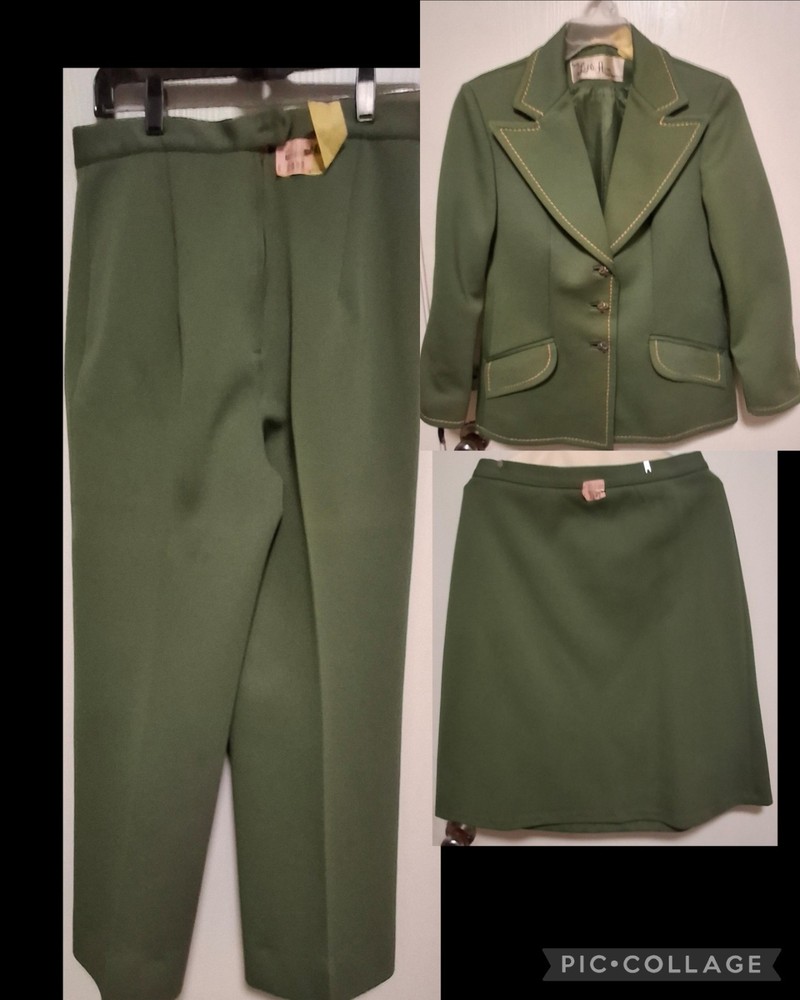 Vintage 1950s Lilli Ann Paris San Francisco 3 Piece Skirt Pants Suit Sz S/M