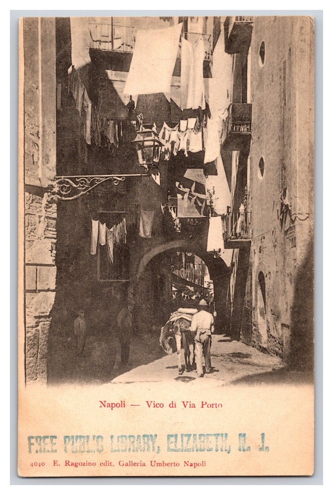Vintage Early 1900s Port Street Alley Old Photo Naples Undivided Back RPPC