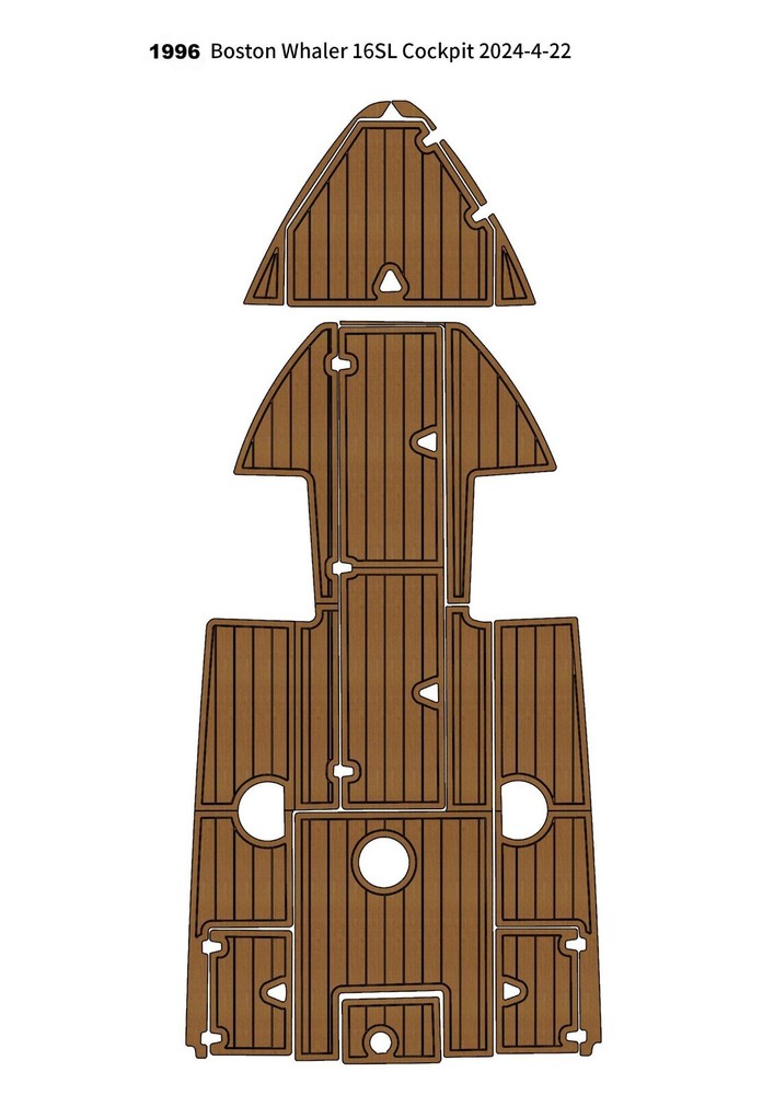 1996 Boston Whaler 16SL Cockpit Mat Boat EVA Foam Teak Decking Flooring Pads