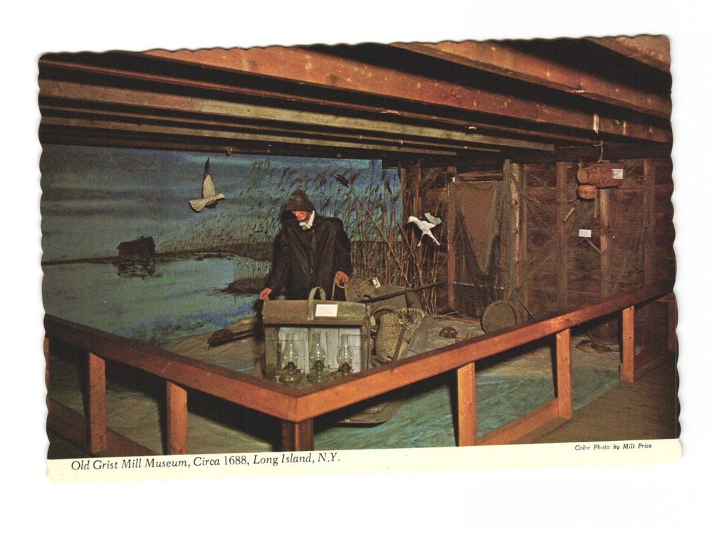 Old Grist Mill Museum Long Island NY vintage postcard unposted