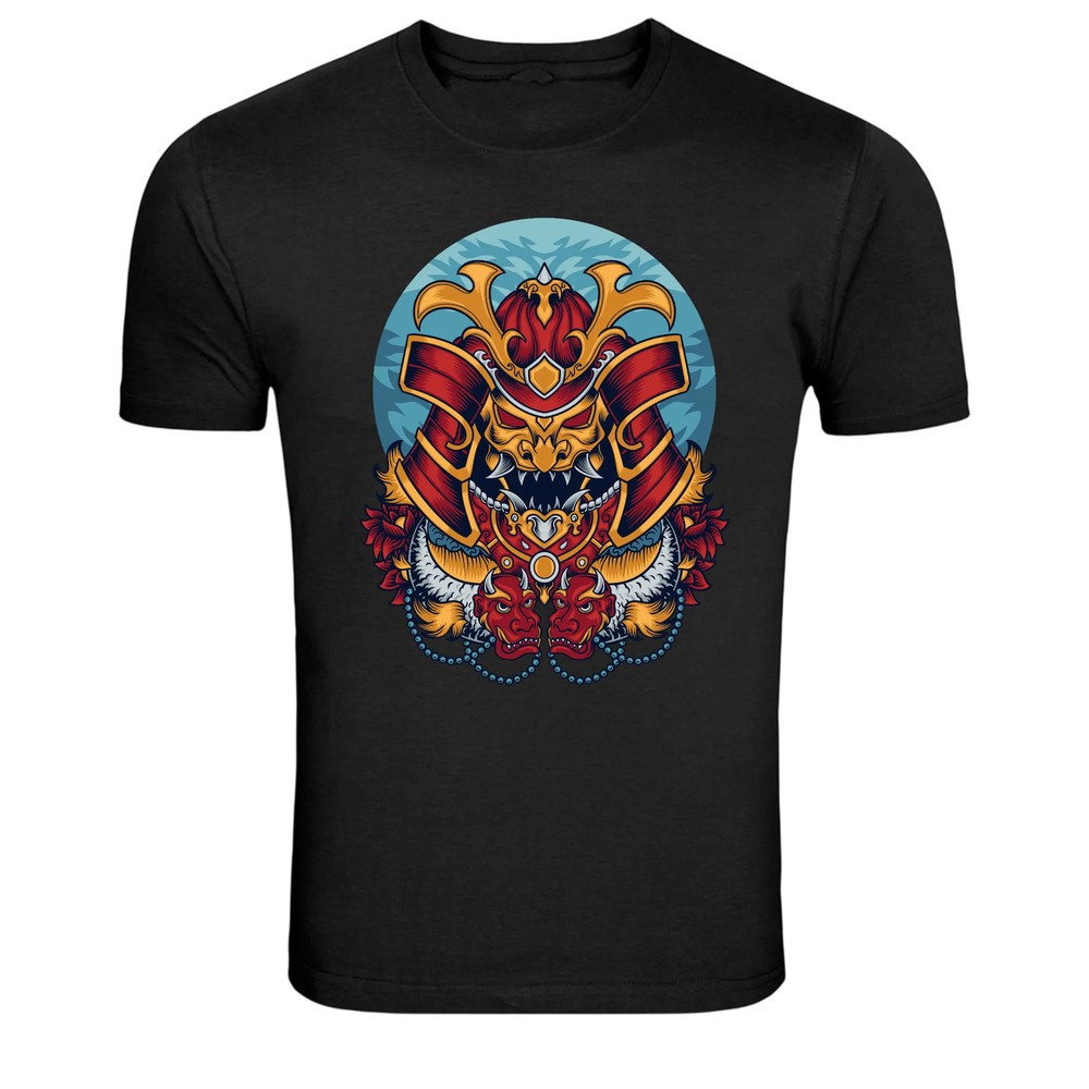 Samurai Mask Demon Warrior Japanese Graphic T-Shirt