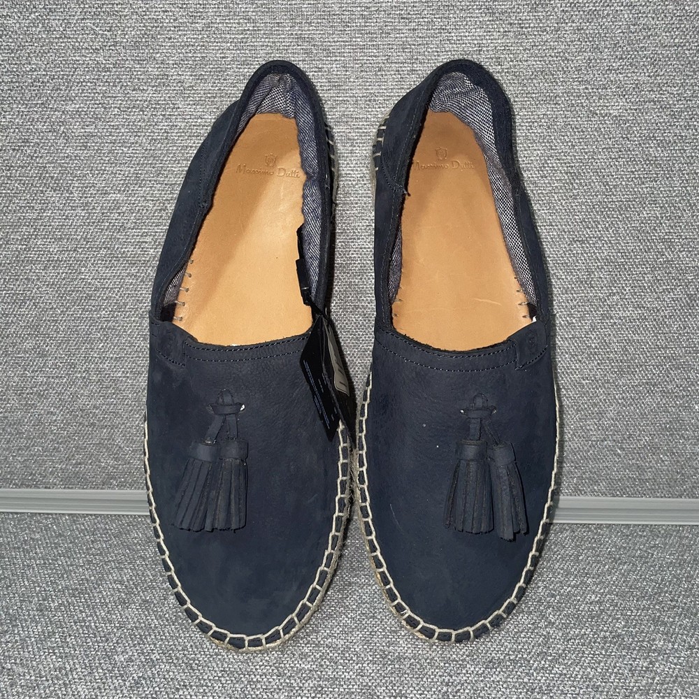 NWOB MASSIMO DUTTI Men’s Suede Espadrilles Loafers  Navy Shoes Size US 9 EU 42