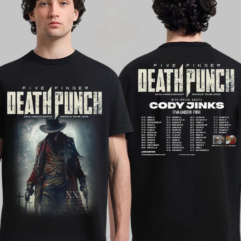 Five Finger Death Punch 20th Anniversary World Tour 2026 North America T-Shirt