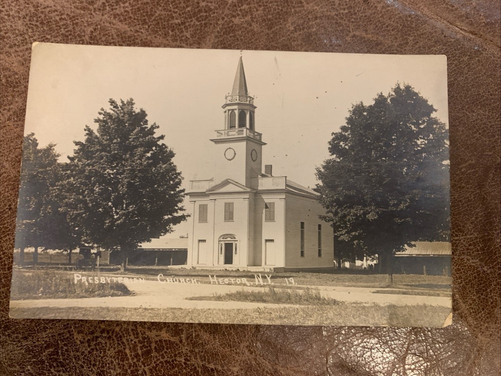 Presbyterian Church, Hector, New York,  Real Photo Postcard RPPC