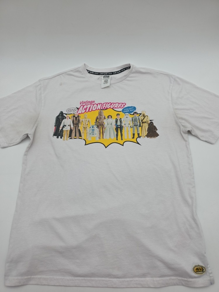 Star Wars 45th Anniversary Vintage Action Figures T-Shirt Men M White .#44669