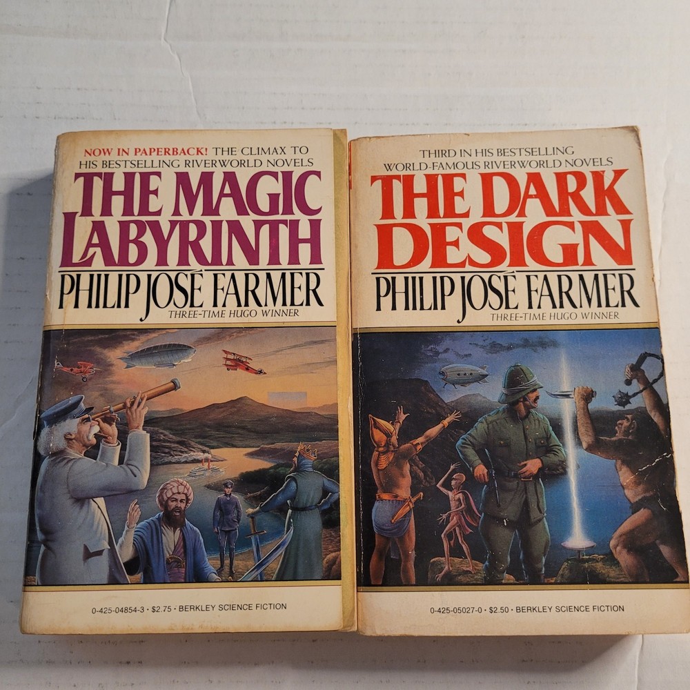 PHILIP JOSE FARMER Lot of 2 Sci Fi Riverworld Series 3-4 Books Paperbacks Vtg