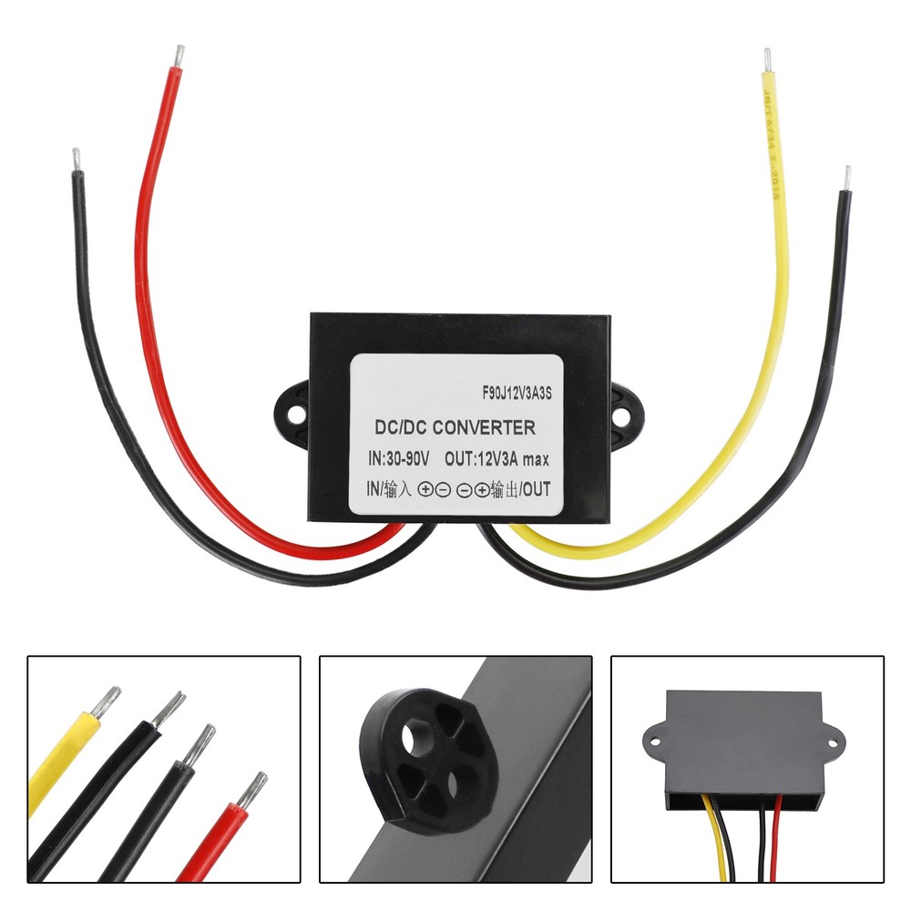 Waterproof Buck Step Down Converter DC30-90V-12V 3A 36W Car Power Module