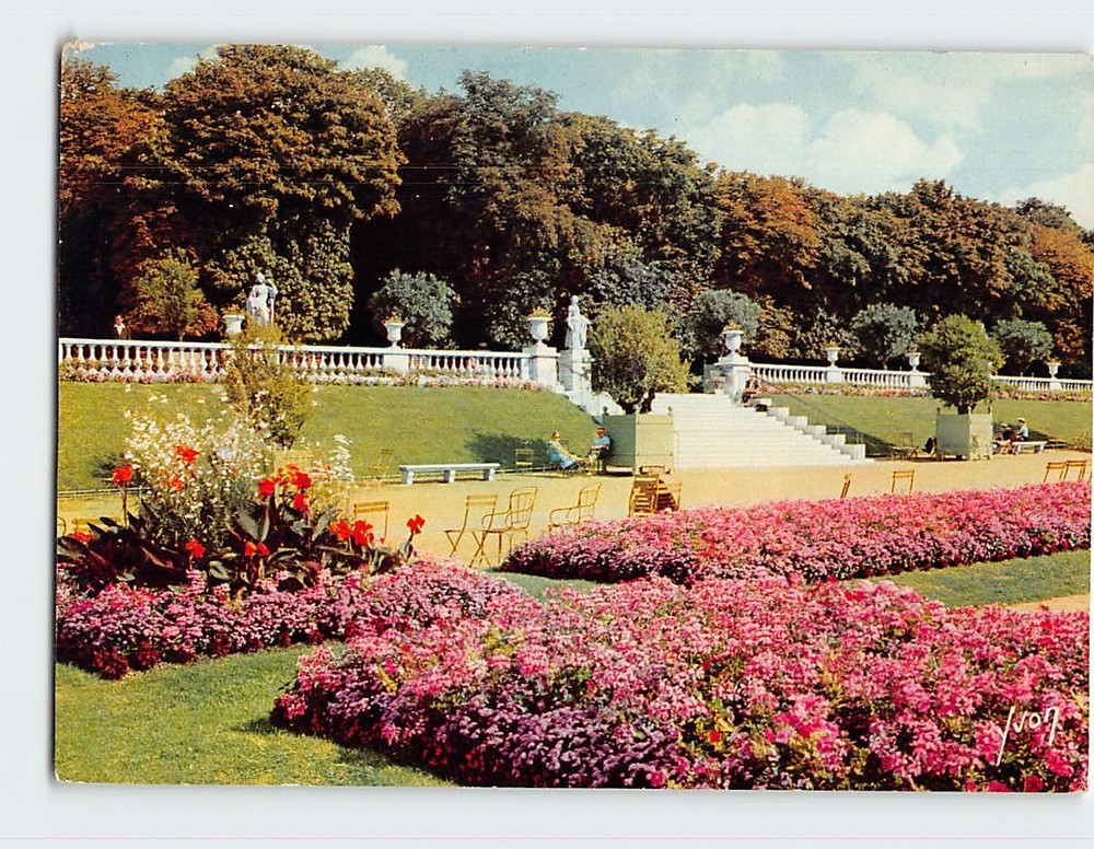 Postcard Garden and Terrace Luxembourg Palace Paris France