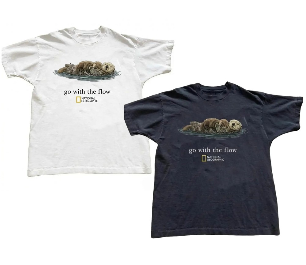 National Geographic Go With The Flow Otter reprint T-Shirt