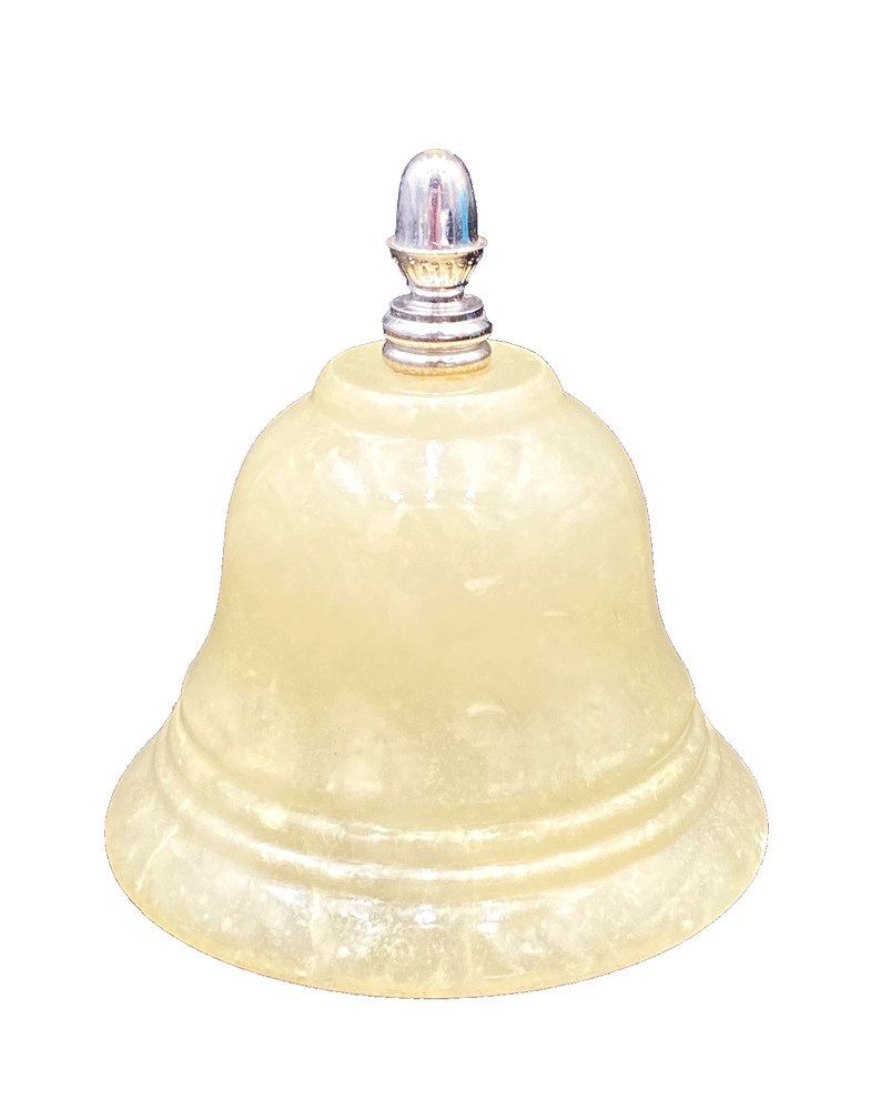 Vintage Genuine Alabaster Hand-Carved Bell Paperweight, Made in Italy, w/Sticker