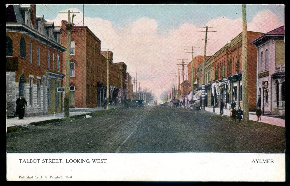 AYLMER Ontario Postcard 1910s Talbot Street Stores