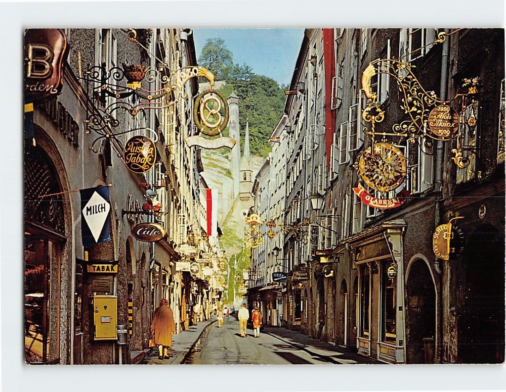 Postcard Getreidegasse Salzburg Austria