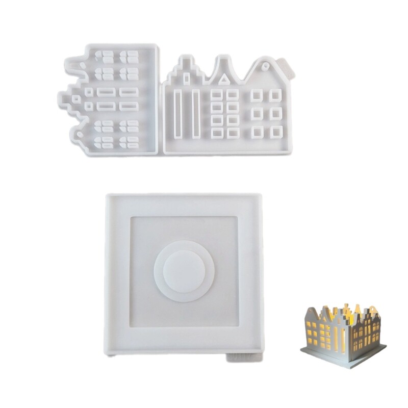 Multilayer Concrete Resin Candlestick Silicone Mold for Home Decor