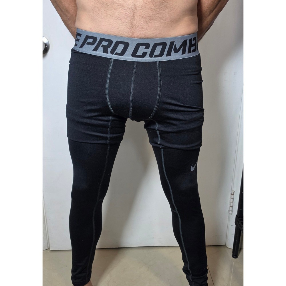 Nike Pro Combat Leggings Mens Size Medium Black Compression Athletic Training
