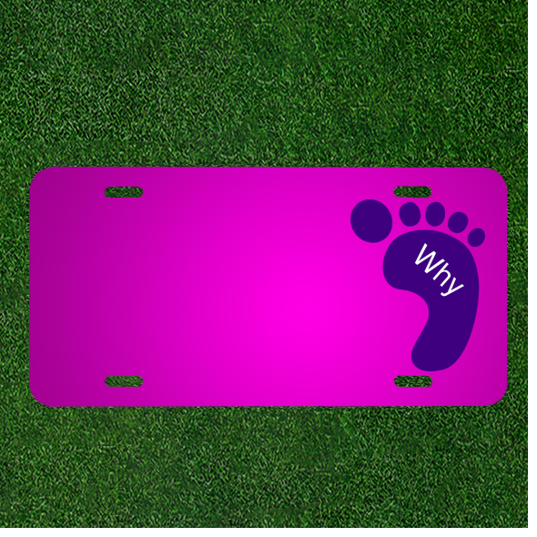 Custom Personalized Car License Plate With Add Names To Footprint Footstep