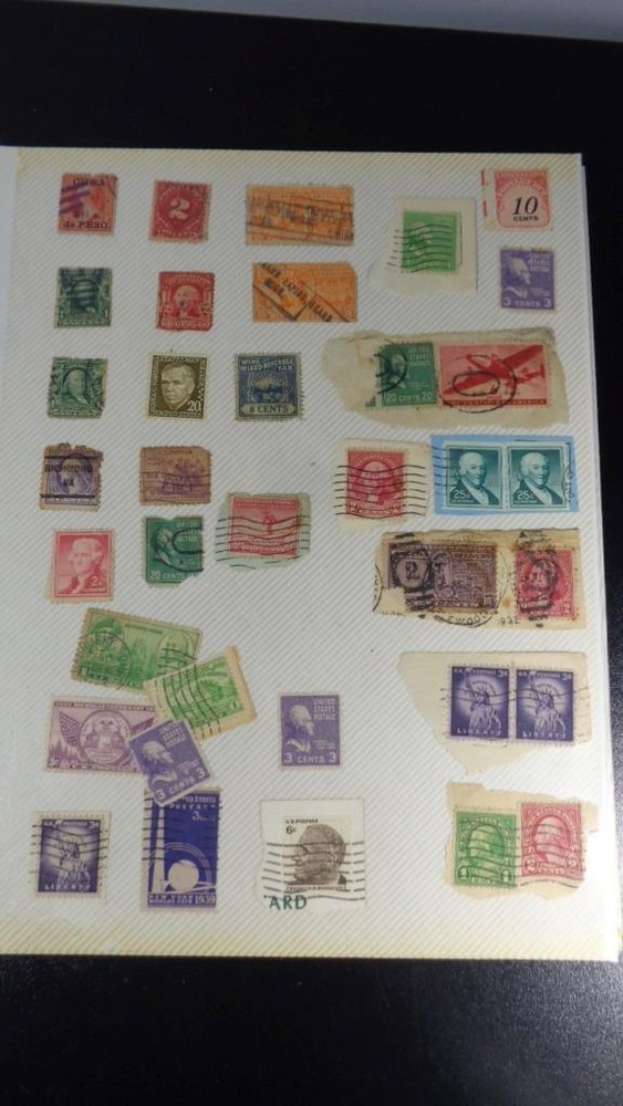 VINTAGE ALBUM w/ U.S. STAMPS MANY UNUSED 21 PHOTOS THIS IS GOING TO BE A BARGIN