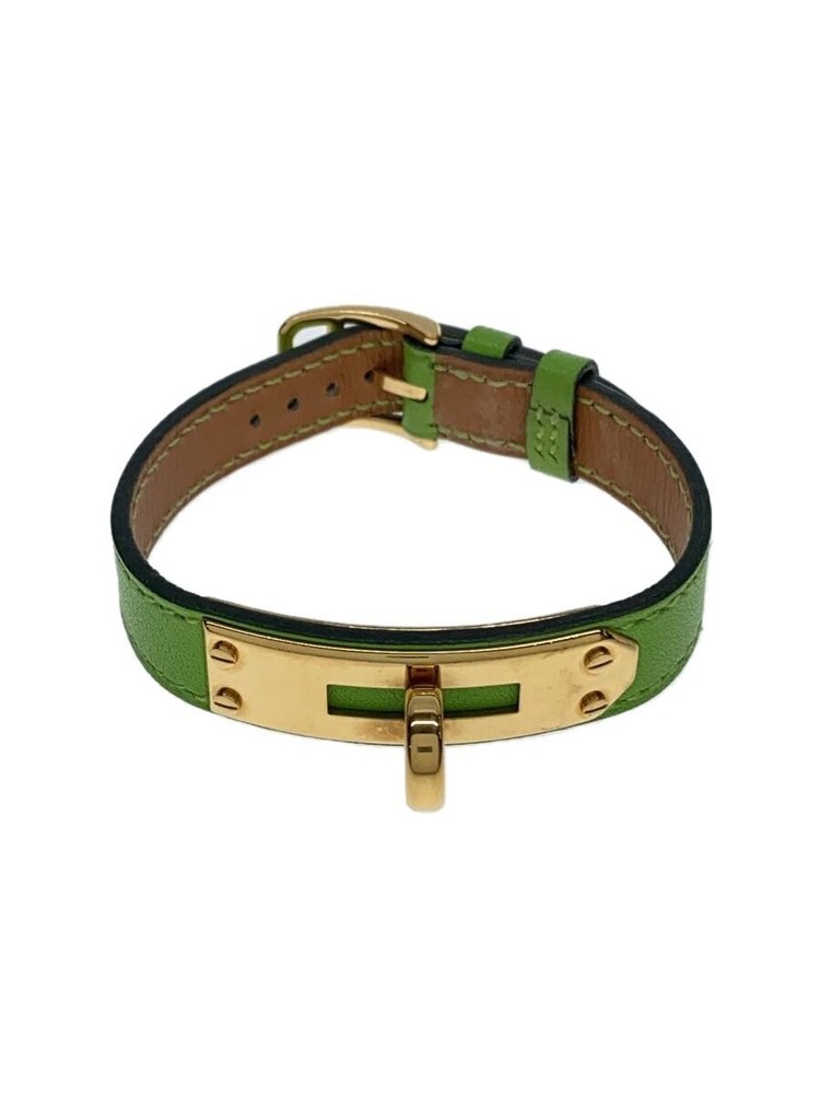 Hermes Kelly Green Leather Bracelet for Women 2722