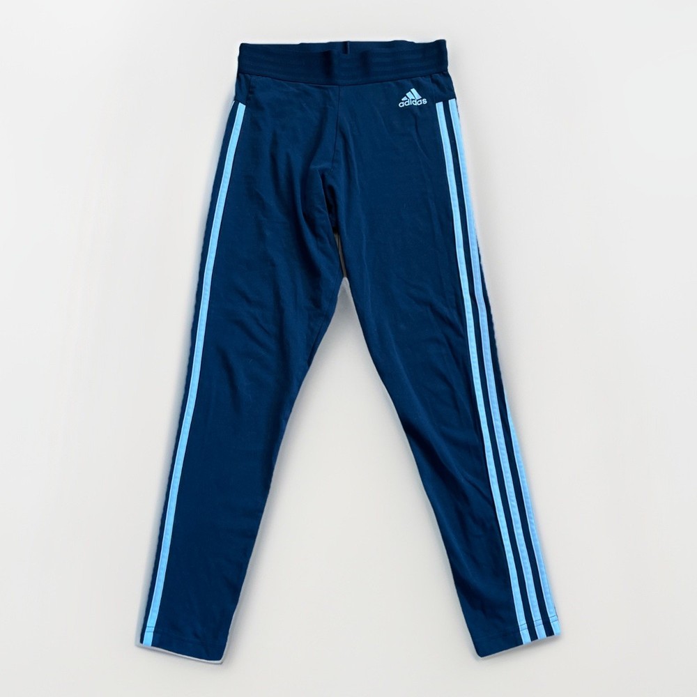 ADIDAS Womens Small Joggers Leggings Black Cotton Blend Elastic Waist Tapered