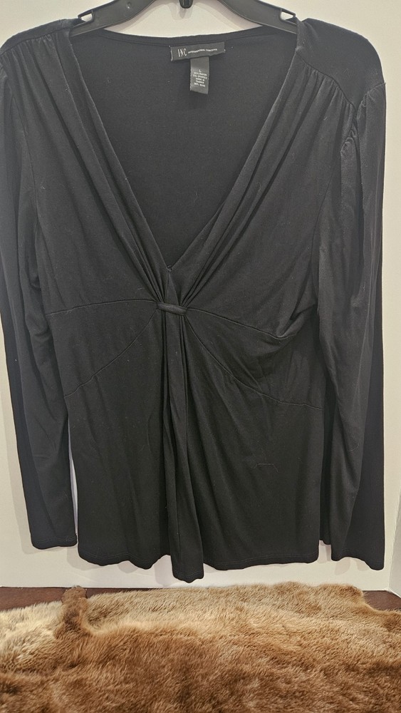 I•N•C INTERNATIONAL CONCEPT Women's Size LRG Black Blouse