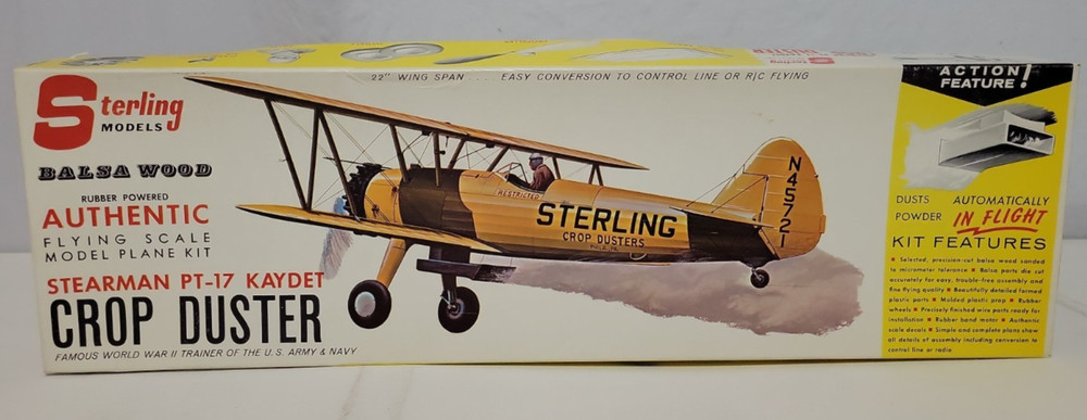 Sterling Stearman PT-17 Laydet Crop Duster Balsa Model Airplane Kit 22