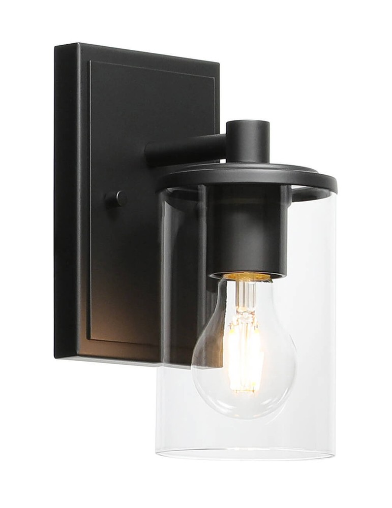 Wall Sconce 1 Light Bathroom Vanity Light with Glass Modern Wall Lighting