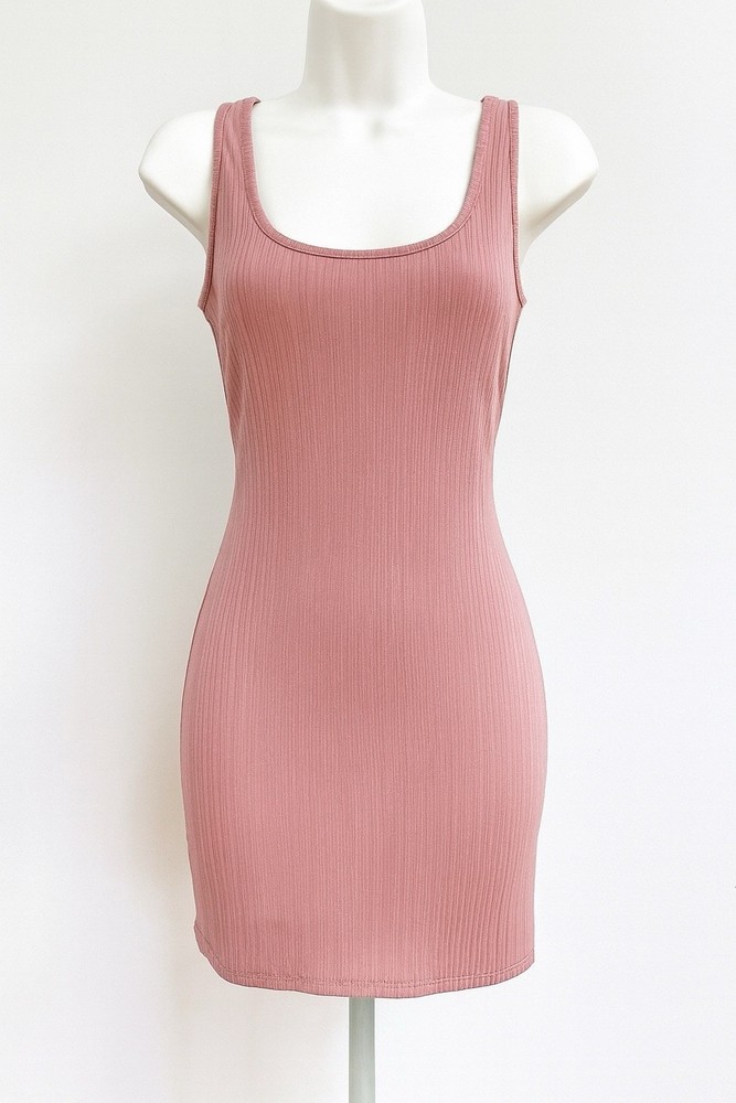 Pink Stretchy-Bodycon Mini Dress- Women’s Size Small