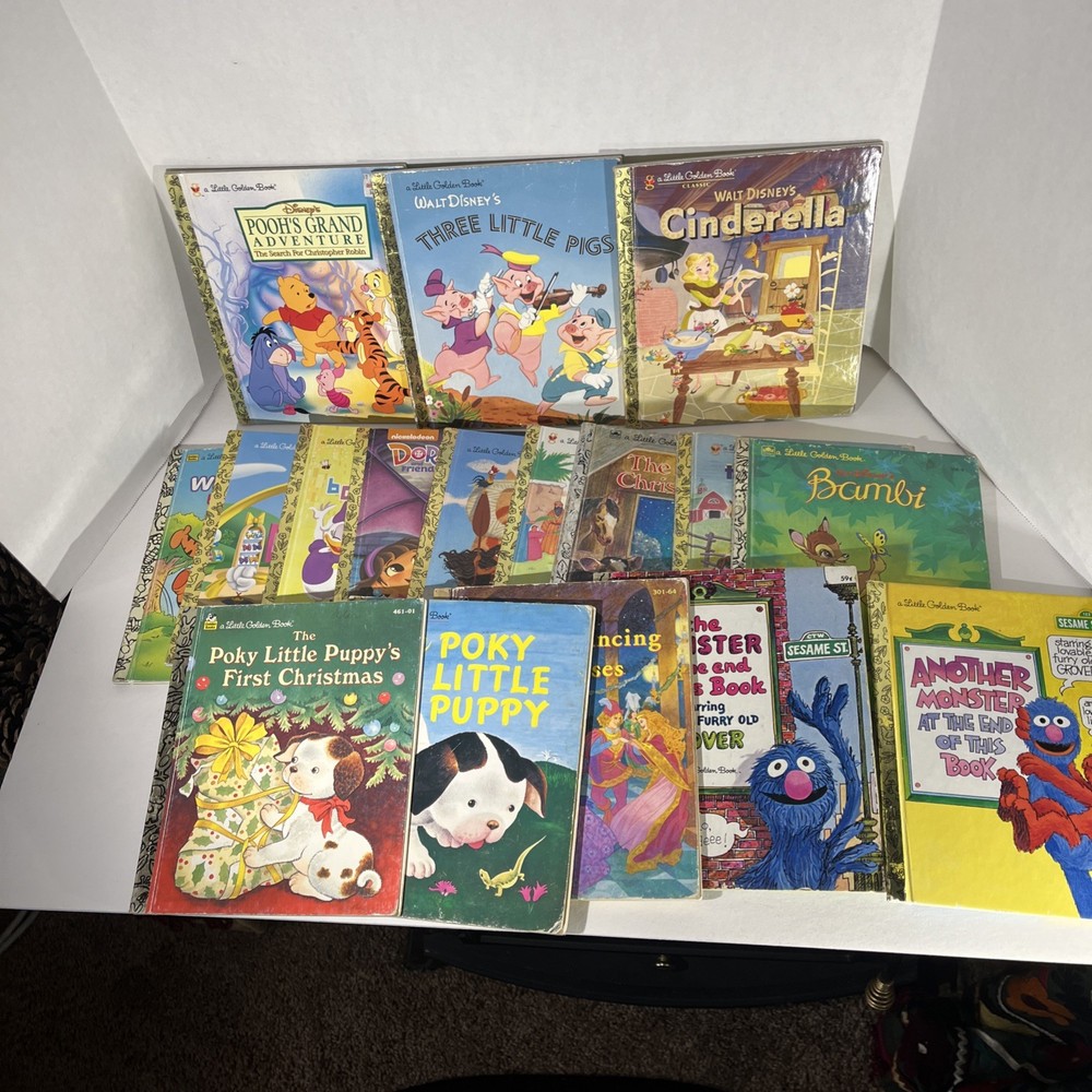 A Little Golden Book Lot of 17.  70's-90's Pooh Disney Sesame St. Classics