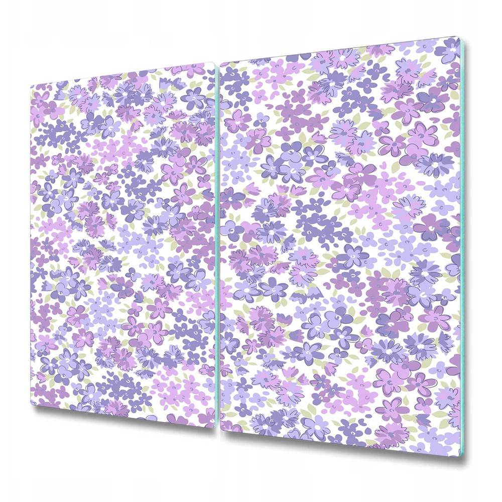 Tempered Glass Worktop Kitchen Chopping Board Floral pink and blue 2x30x52