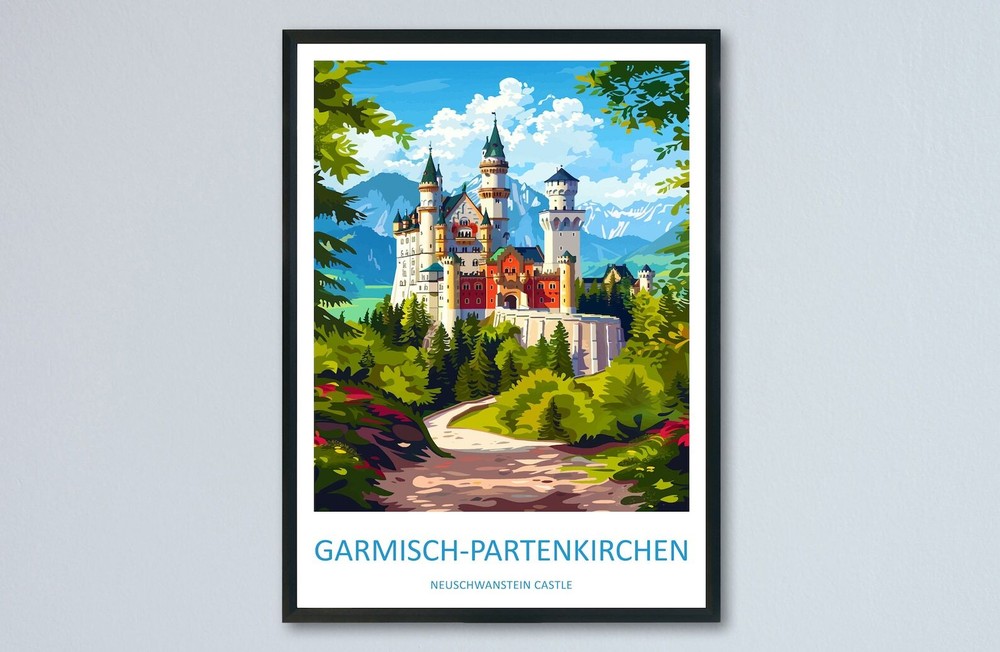 Garmischpartenkirchen Travel Print Wall Art Garmischpartenkirchen Wall Hanging