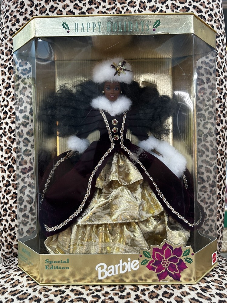 1996 Happy Holidays African American Special Edition Barbie Doll Mattel 15647