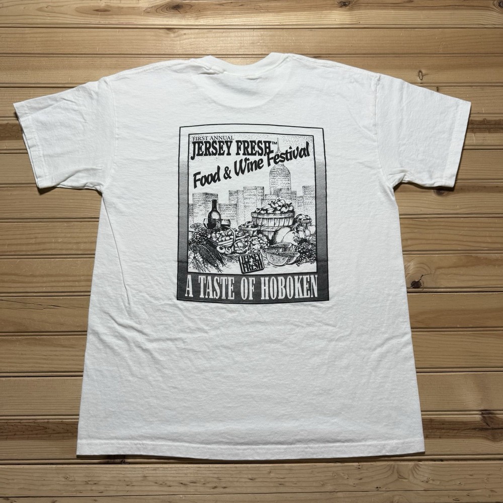 Vintage Jersey Fresh Food & Wine Festival Hoboken Graphic Shirt Taste NJ Medium