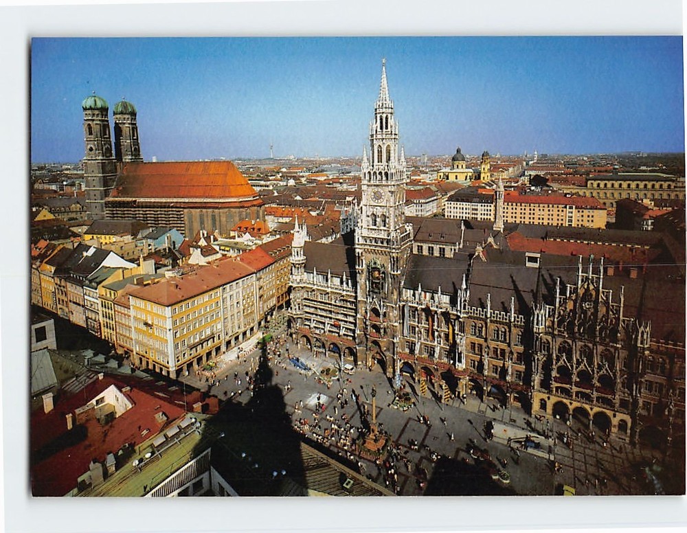 Postcard Marienplatz & Town Hall Munich Germany