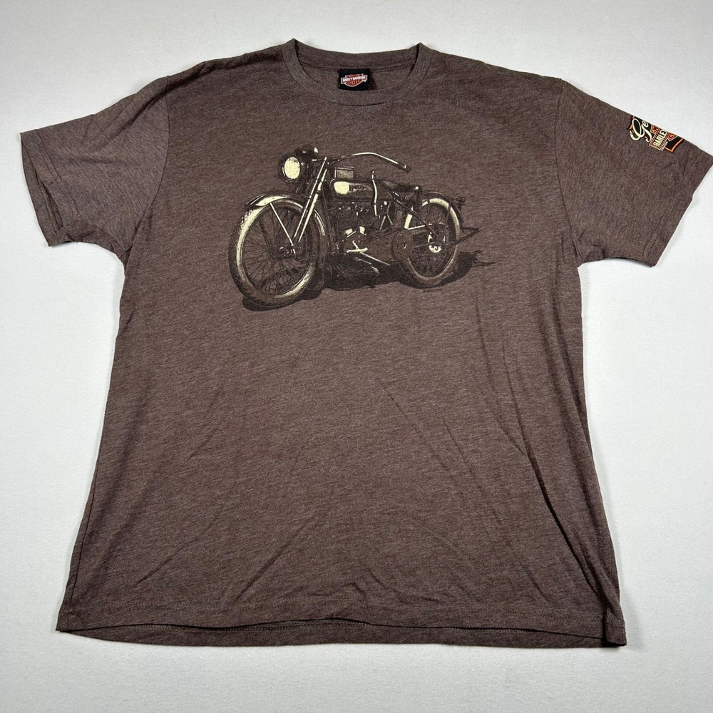 Harley-Davidson Gowanda NY Motorcycle Graphic T-Shirt Brown Heather Men’s XL