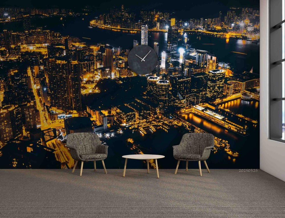 3D City Night View Wall Murals Wallpaper Murals Wall Sticker 23