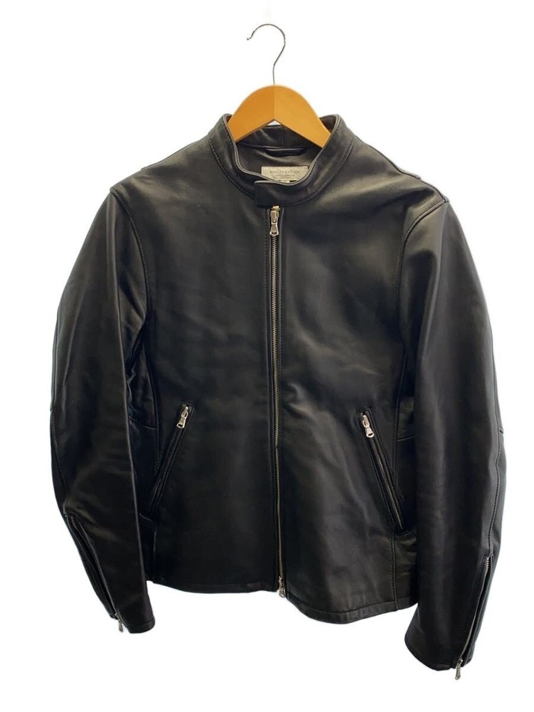 Beauty Youth United Arrows Leather Jacket Blouson/M/Sheepskin/Blk/Plain/1225-199