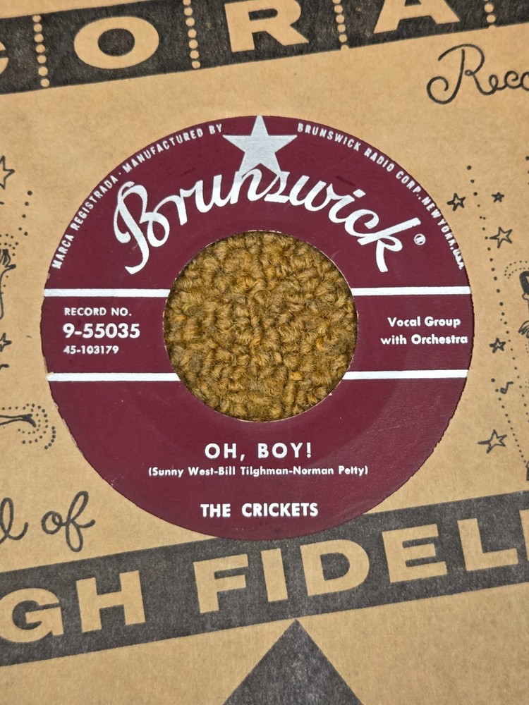 45 RPM Buddy Holly  /Crickets BRUNSWICK 55053 Oh Boy / Not Fade Away VG++
