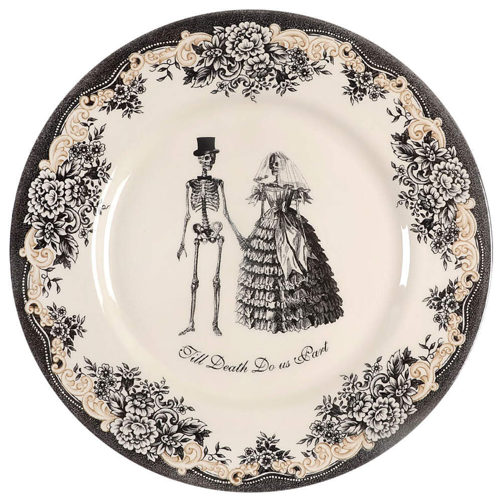 Victorian English Pottery-Royal Stafford Skull Dinner Plate 11877672