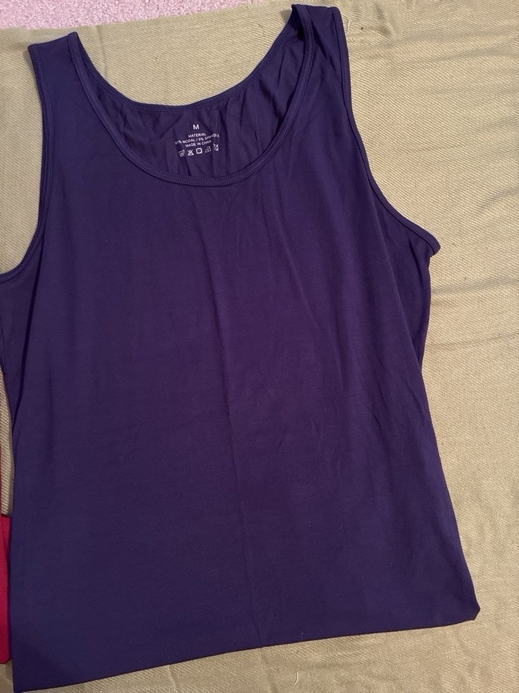 & Other Stories Women’s Red Solid Scoop Neck Sleeveless Pullover Tank Top M