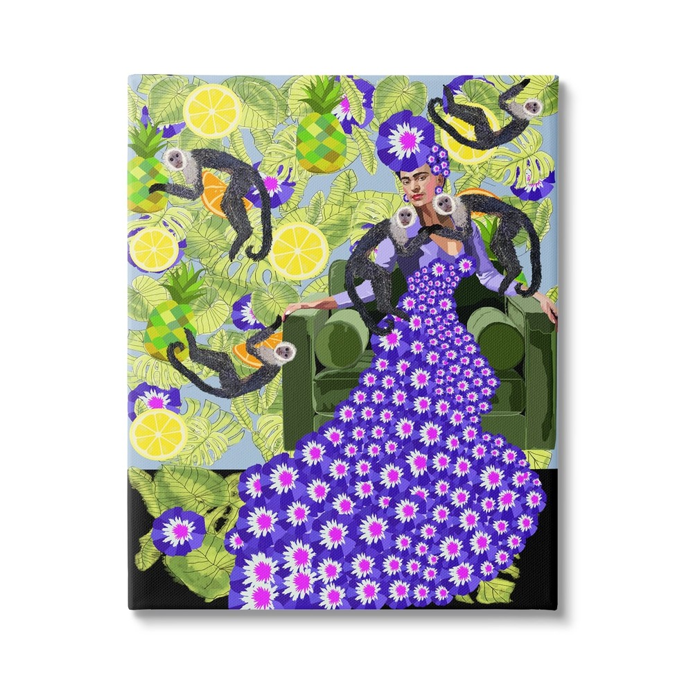 Stupell Abstract Dress Frida Fashion Flower Pattern