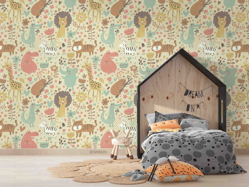 3D Animals Plants Cartoon Pattern Wall Murals Wallpaper Murals Wall Sticker 2