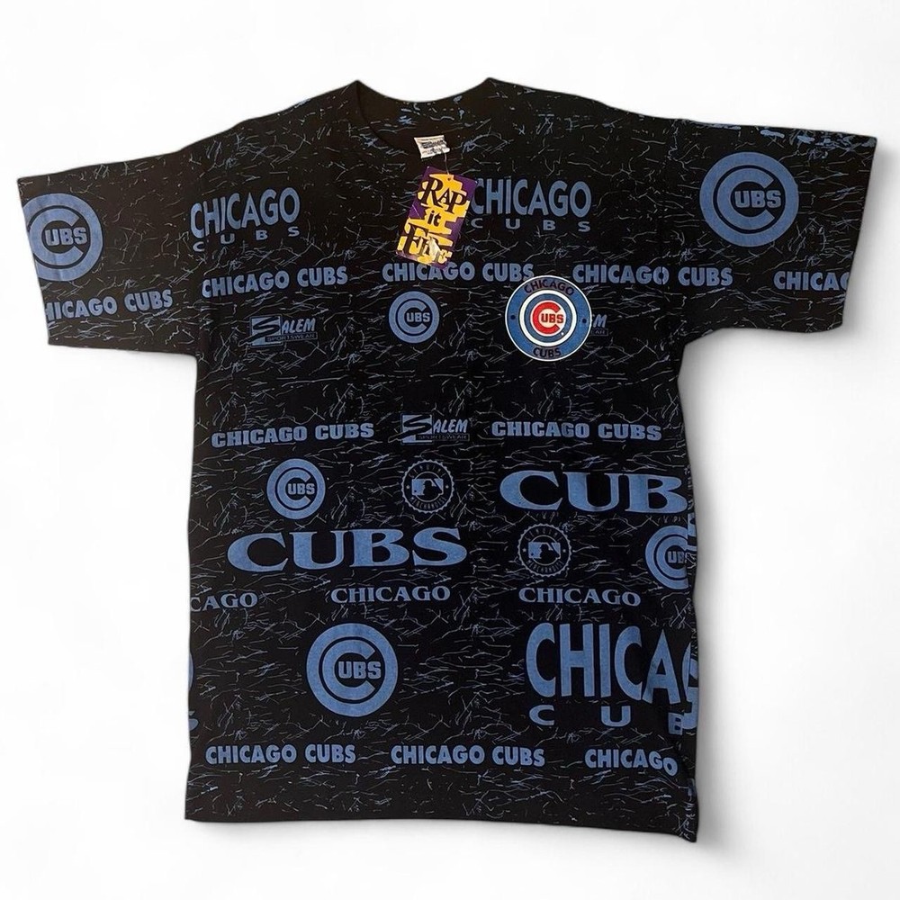 BRAND NEW WITH TAGS - Vintage Chicago Cubs AOP single stitch Salem t-shirt NWT