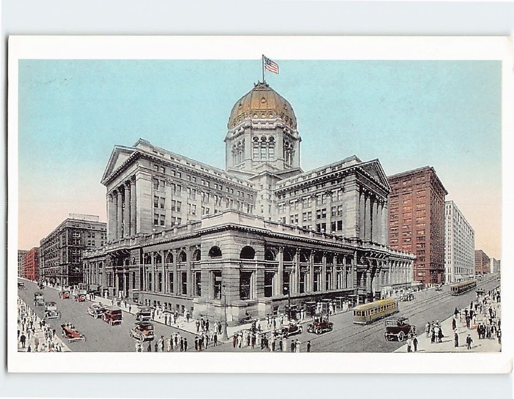 Postcard US Post Office and Federal Building Chicago Illinois USA